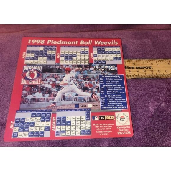1998 PIEDMONT BOLL WEEVILS schedule magnet - Picture 1 of 5